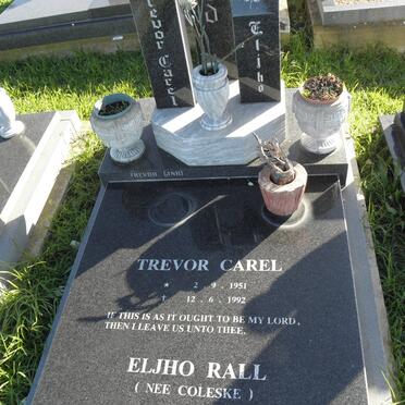 LLOYD Trevor Carel 1951-1992 &amp; Eljho RALL nee COLESKE 1963-2005