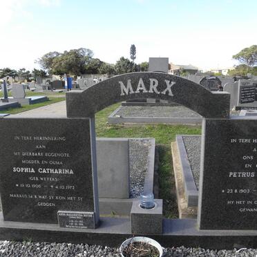 MARX Petrus Daniel 1903-1980 &amp; Sophia Catharina WEYERS 1905-1972 :: KOTZE Anna Magaretha nee MARX 1941-2006