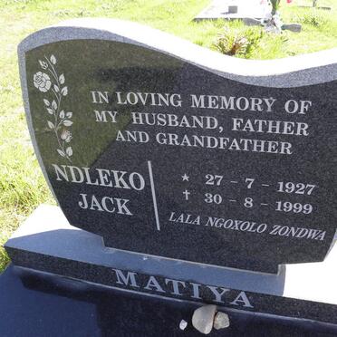 MATIYA Ndleko Jack 1927-1999 &amp; Nontle Philipina 1933-2002