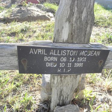 McBEAN Avril Alliston 1961-1991