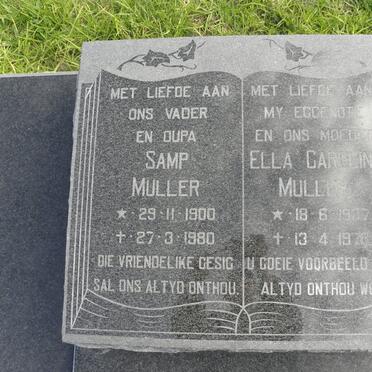 MULLER Samp 1900-1980 &amp; Ella Carolina 1907-1976