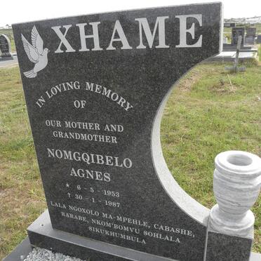 XHAME Nomgqibelo Agnes 1953-1987