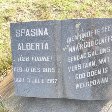 ? Spasina Alberta nee FOURIE 1885-1967
