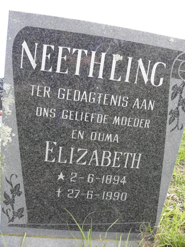 NEETHLING Elizabeth 1894-1990