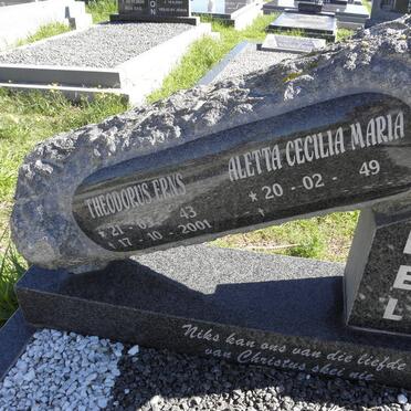 NEL Theodorus Erns 1943-2001 &amp; Aletta Cecilia Maria 1949-