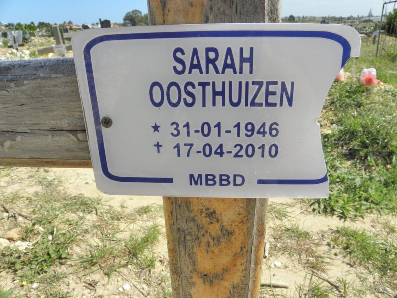 OOSTHUIZEN Sarah 1946-2010