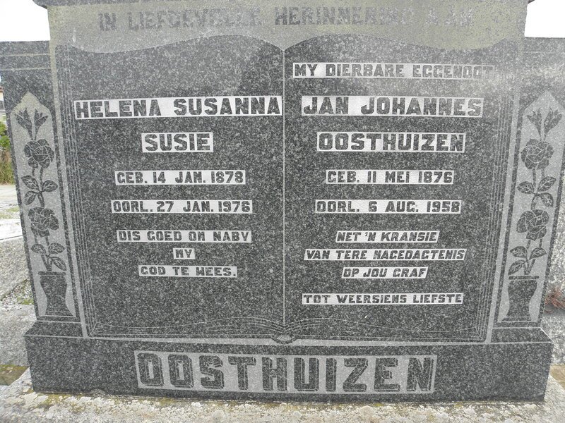 OOSTHUIZEN Jan Johannes 1876-1958 &amp; Helena Susanna 1878-1976