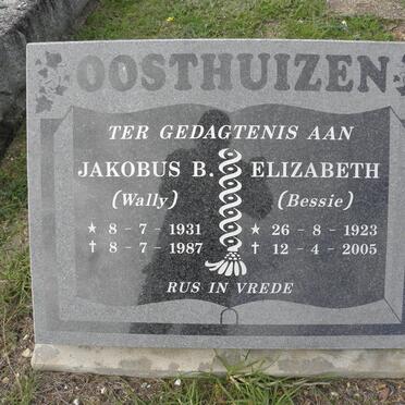 OOSTHUIZEN Jakobus B. 1931-1987 &amp; Elizabeth 1923-2005