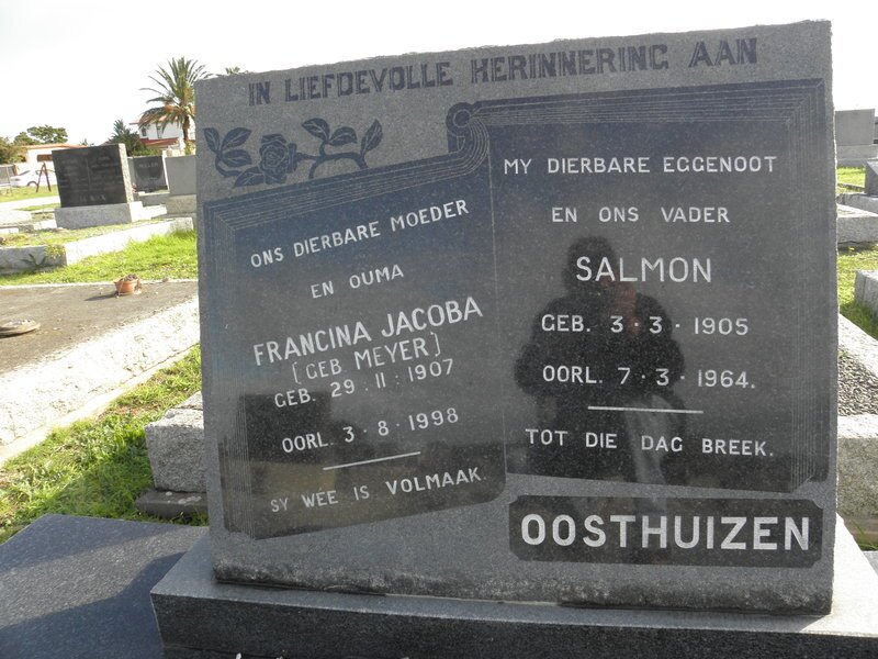 OOSTHUIZEN Salmon 1905-1964 &amp; Francina Jacoba MEYER 1907-1998