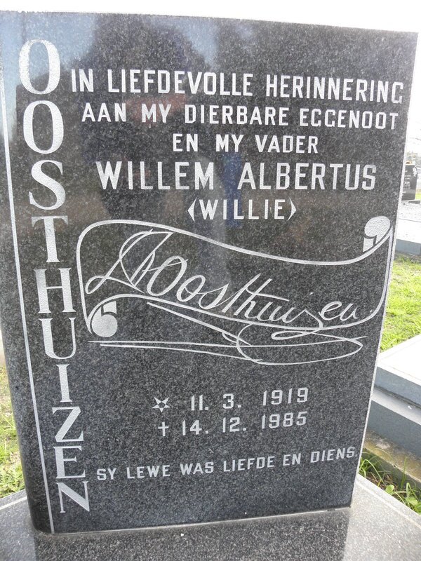 OOSTHUIZEN Willem Albertus 1919-1985