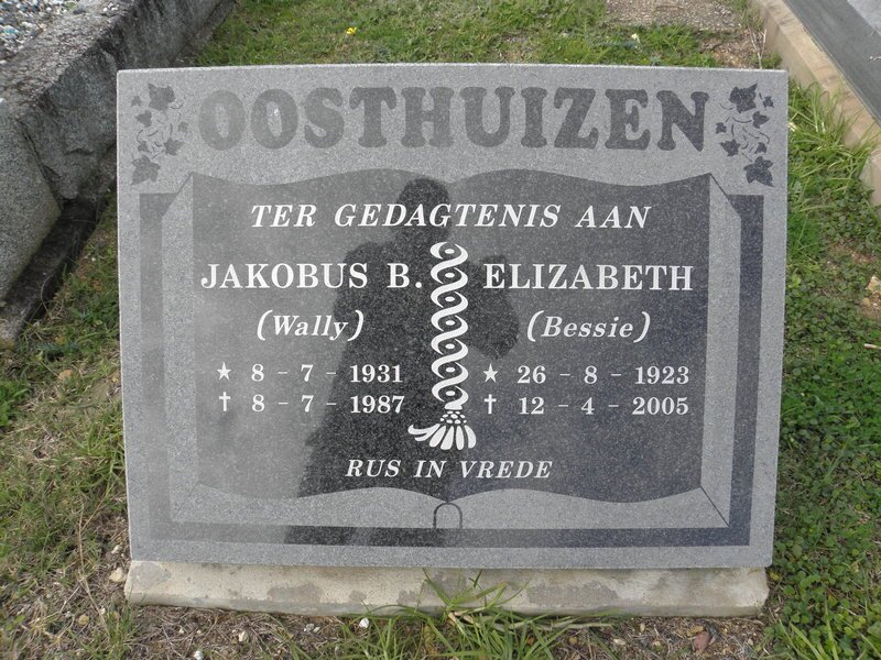 OOSTHUIZEN Jakobus B. 1931-1987 &amp; Elizabeth 1923-2005