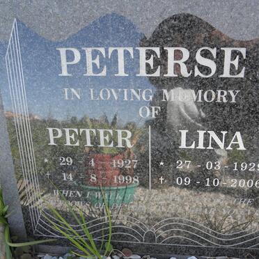 PETERSE Peter 1927-1998 &amp; Lina 1929-2006