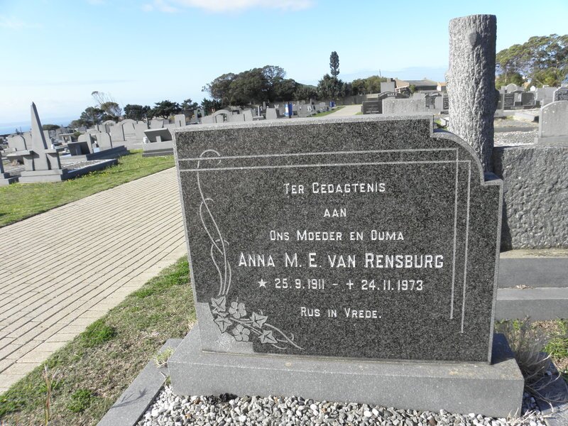 RENSBURG Anna M.E., van 1911-1973