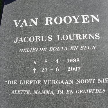 ROOYEN Jacobus Lourens, van 1988-2007