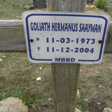 SAAYMAN Goliath Hermanus 1973-2004