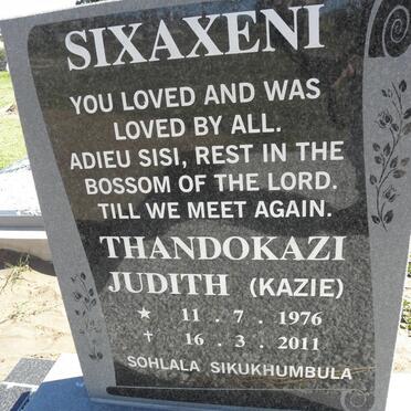 SIXAXENI Thandokazi Judith 1976-2011