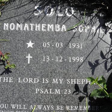 SOLO Nomathemba Sophie 1931-1998