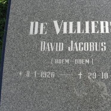 VILLIERS David Jacobus, de 1926-1993