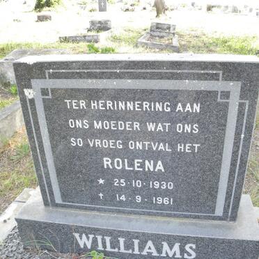 WILLIAMS Rolena 1930-1961