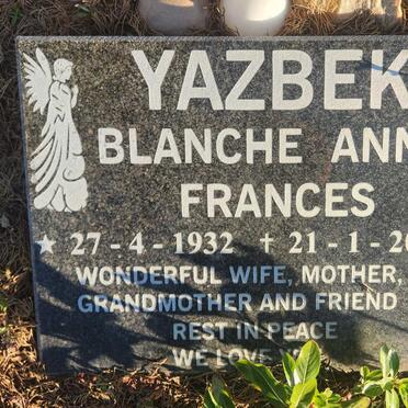 YAZBEK Blanche Anne Frances 1932-2011