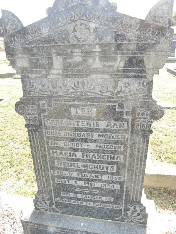 REDELINGHUYS Maria Francina 1856-1934