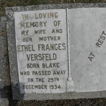 VERSFELD Ethel Frances nee BLAKE -1934