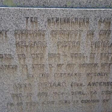 PIENAAR Helgard Pieter 1883-1949 &amp; Anna ANDERSON 18?4-1965