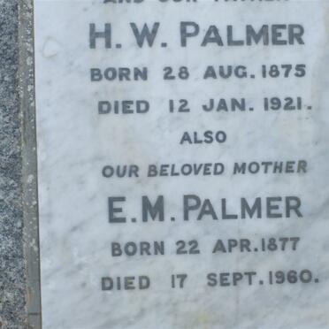 PALMER H.W. 1875-1921 &amp; E.M. 1877-1960