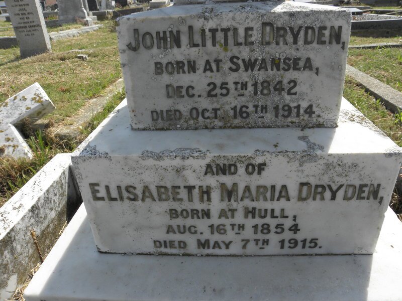 DRYDEN John Little 1942-1914 &amp; Elisabeth Maria 1854-1915