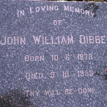 DIBBEN John William 1878-1953