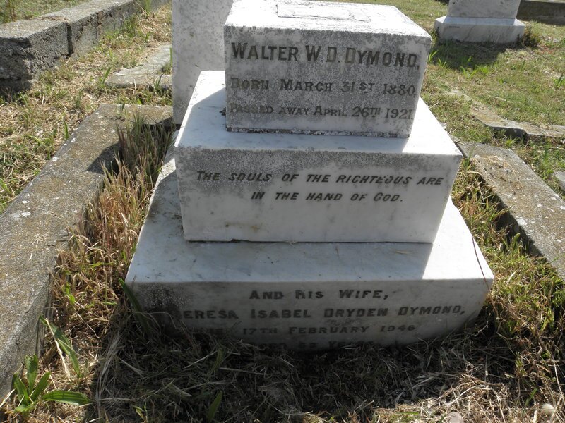 DYMOND Walter W.D. 1880-1921 &amp; Theresa Isabel Dryden -1946