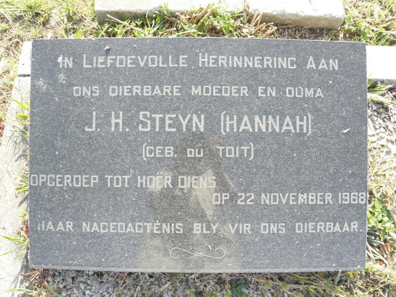 STEYN J.H. nee DU TOIT -1968