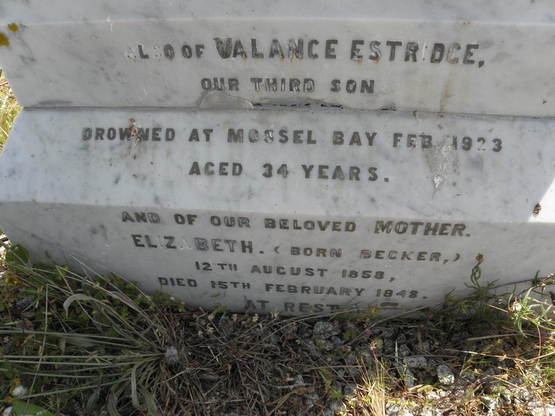 SAUNDERS Valance Estridge -1923 :: SAUNDERS Elizabeth nee BECKER 1858-1948