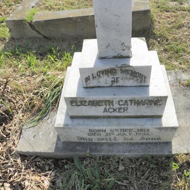 ACKER Elizabeth Catharine 1861-1936