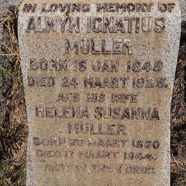 MULLER Alwyn Ignatius 1849-1925 &amp; Helena Susanna 1860-1944