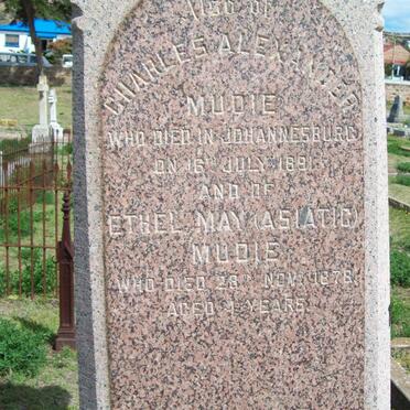 MUDIE Charles Alexander -1891 :: MUDIE Ethel May -1876