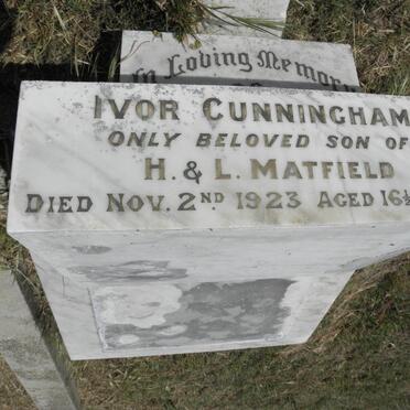 MATFIELD Ivor Cunningham -1923 