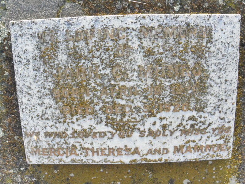 MUNRO John C. 1876-1920