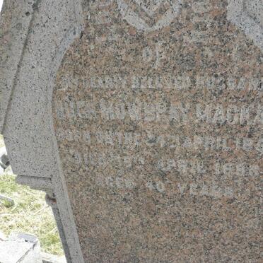 MACKAY Hugh Mowbray 1858-1896 &amp; Maria Jessie Margaret -1947