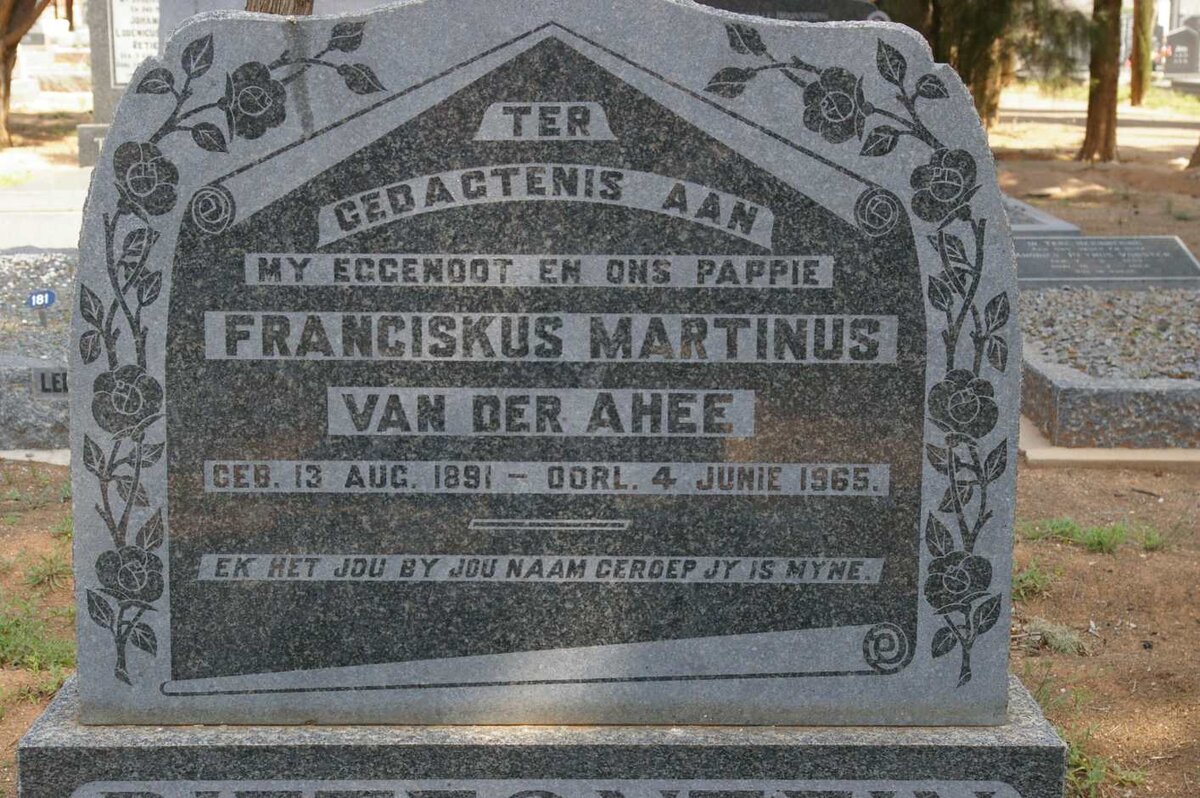 AHEE Franciskus Martinus, van der 1891-1965