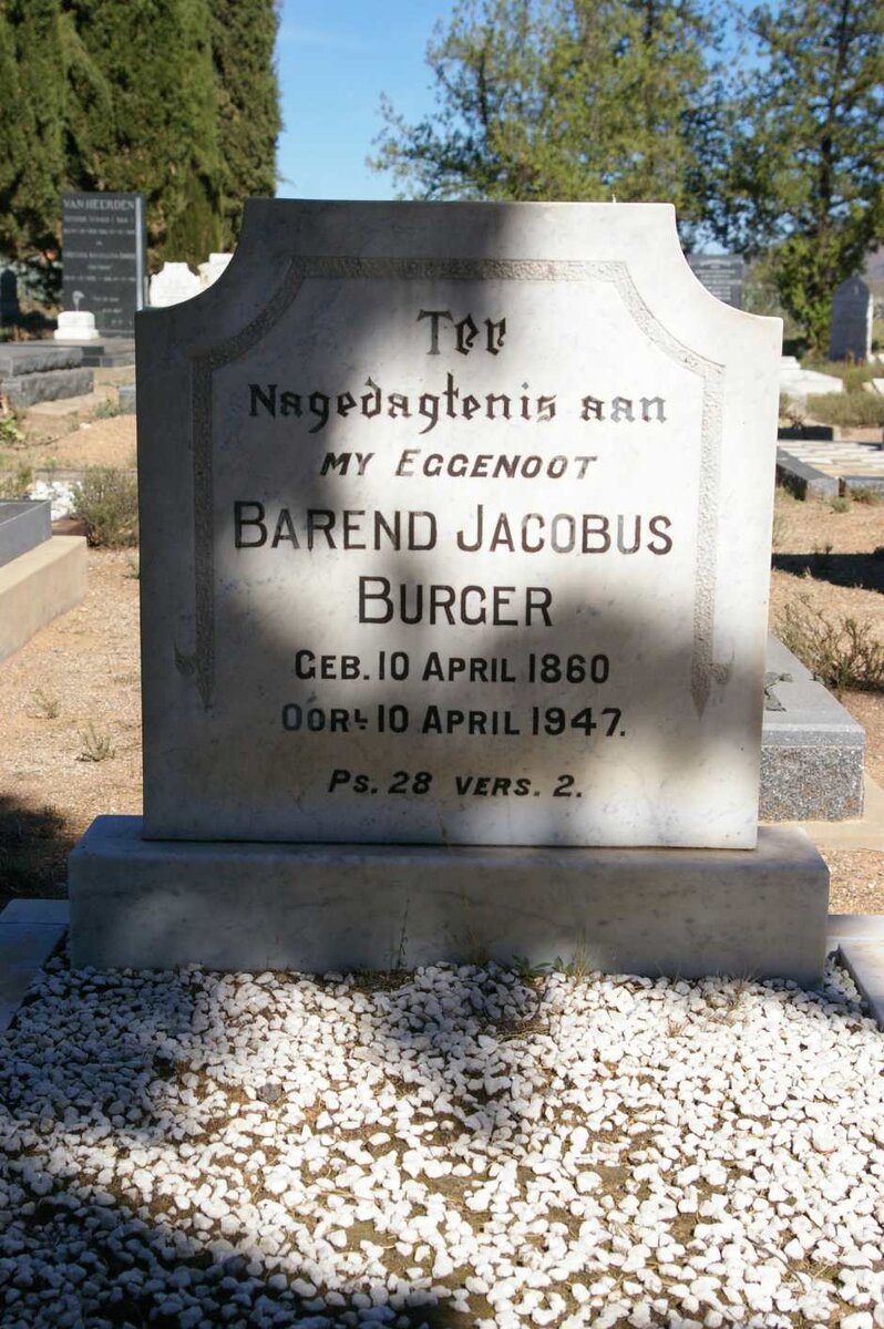 BURGER Barend Jacobus 1860-1947