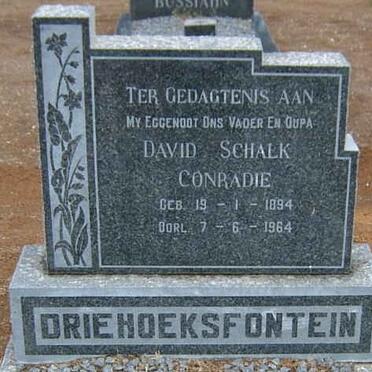 CONRADIE David Schalk 1894-1964