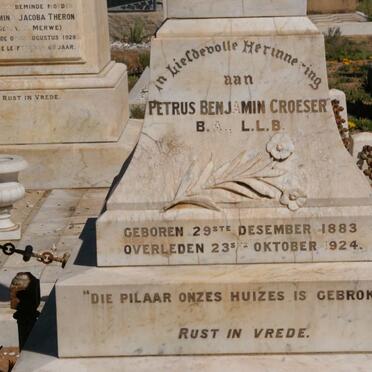 CROESER Petrus Benjamin 1883-1924