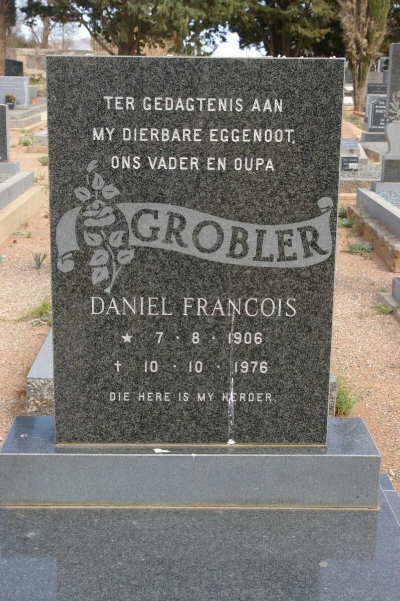 GROBLER Daniel Francois 1906-1976