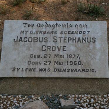 GROVE Jacobus Stephanus 1877-1960
