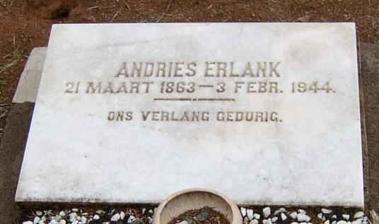 ERLANK Andries 1863-1944