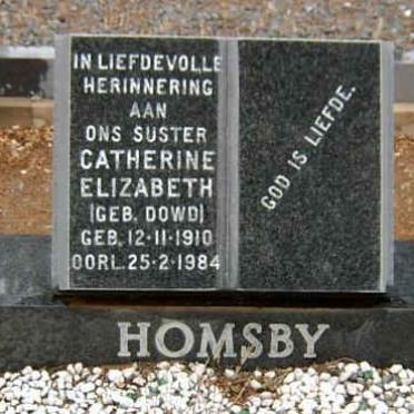 HOMSBY Catherine Elizabeth nee DOWD 1910-1984
