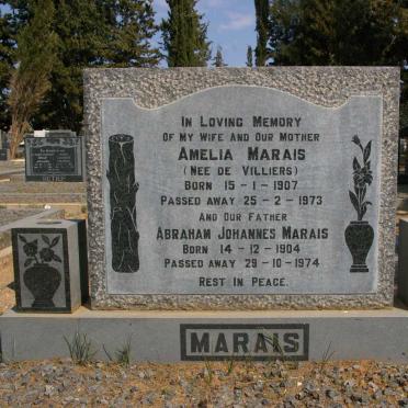 MARAIS Abraham Johannes 1904-1974 &amp; Amelia DE VILLIERS 1907-1973