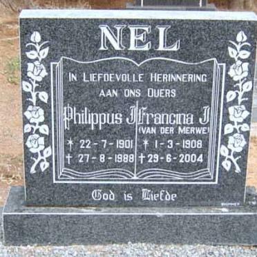 NEL Philippus J. 1901-1988 &amp; Francina J. VAN DER MERWE 1908-2004