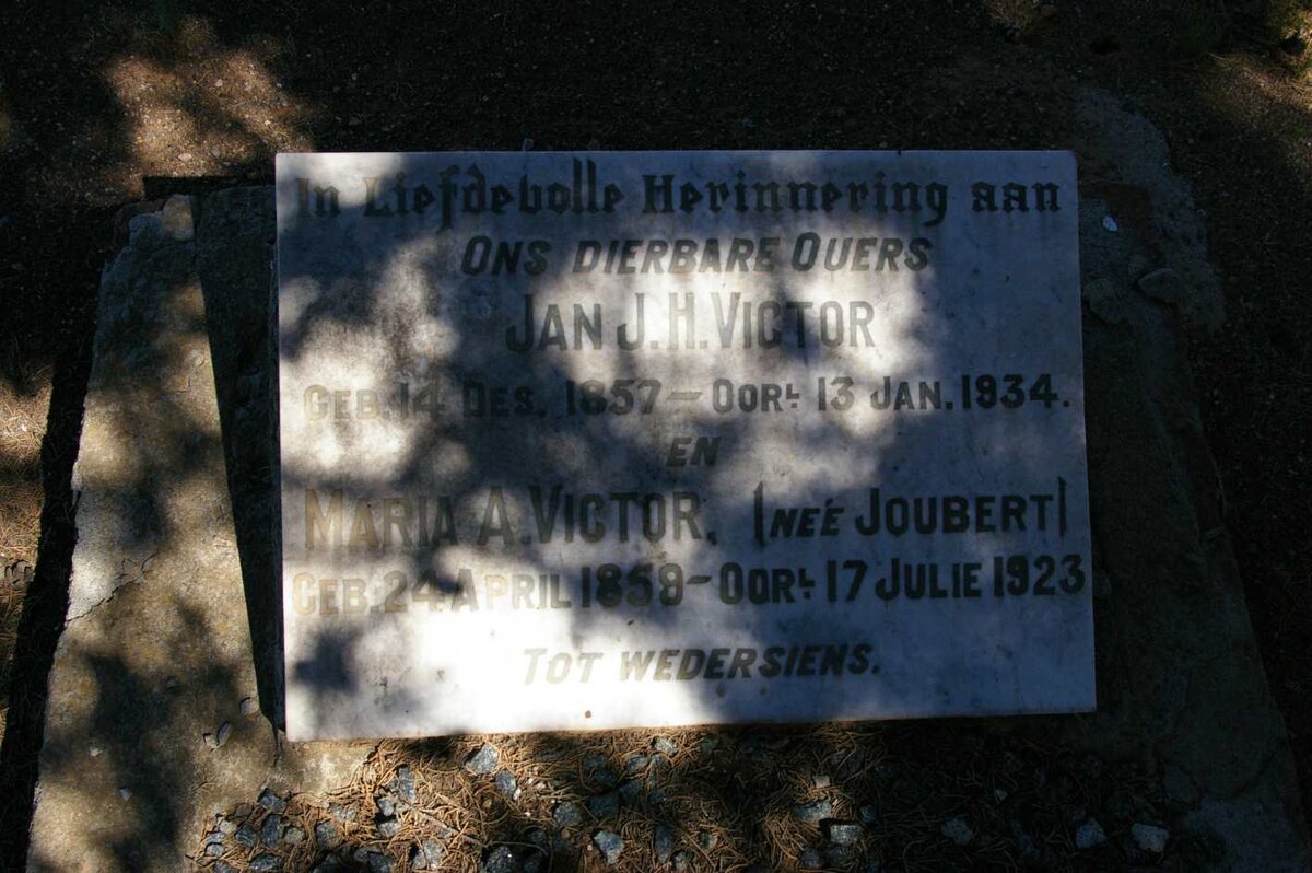VICTOR Jan J.H. 1857-1934 &amp; Maria A. JOUBERT 1859-1923